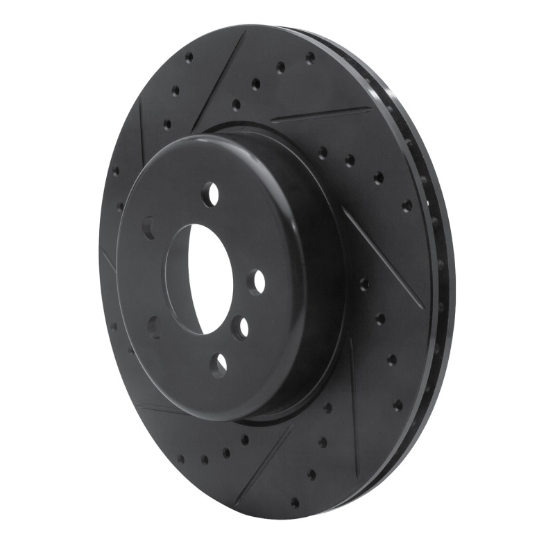 BMW 535I GT Brake Rotor (1) - Rear Left - R1 Concepts - Drilled & Slotted - Black - `10-`19